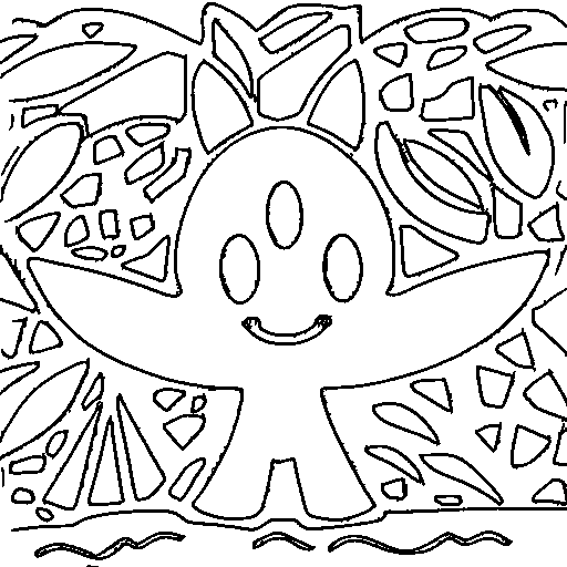 A friendly alien with antennae Coloring Page