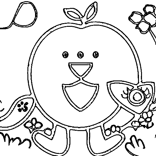 A smiling apple Coloring Page