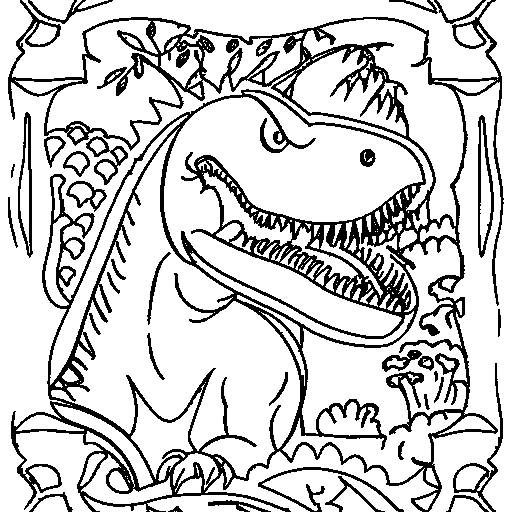 Friendly T-Rex Coloring Page
