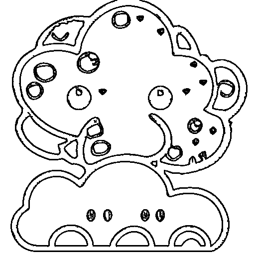 A cloud with raindrops Coloring Page