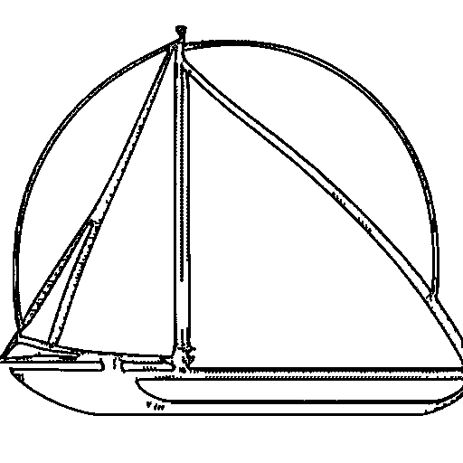 Little sailboat with a smile Coloring Page