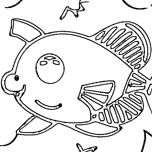 A simple fish with numbered areas Coloring Page
