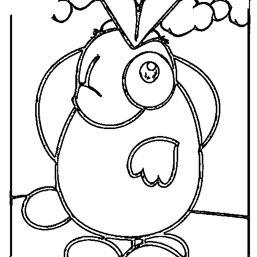 A chick in an eggshell Coloring Page