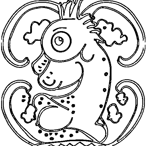 A seahorse Coloring Page