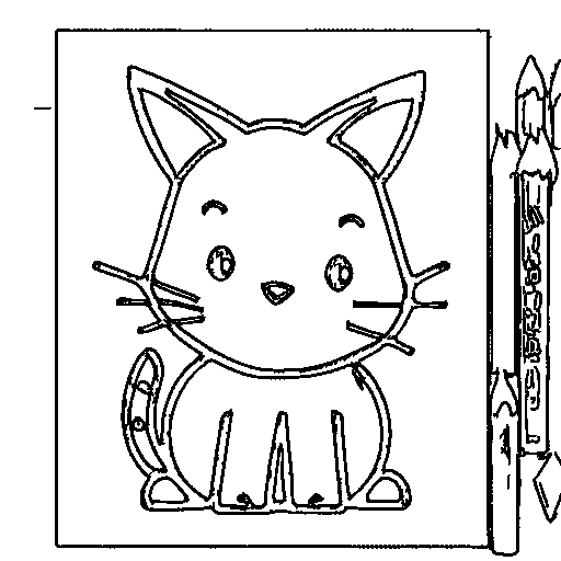 A simple cat outline with a few big numbered sections Coloring Page