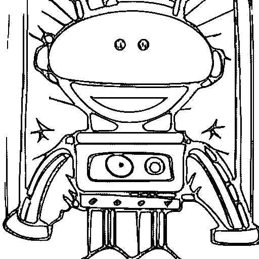 Friendly Robot Coloring Page