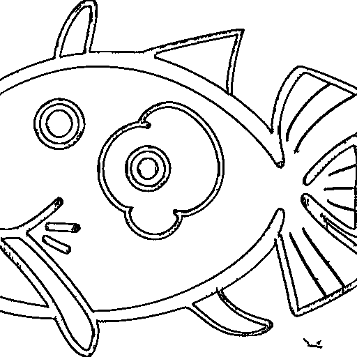A simple fish with numbered areas Coloring Page