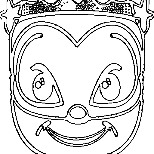 A superhero kid with a mask Coloring Page