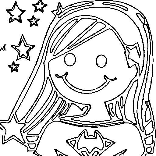 A superhero girl with a star emblem Coloring Page
