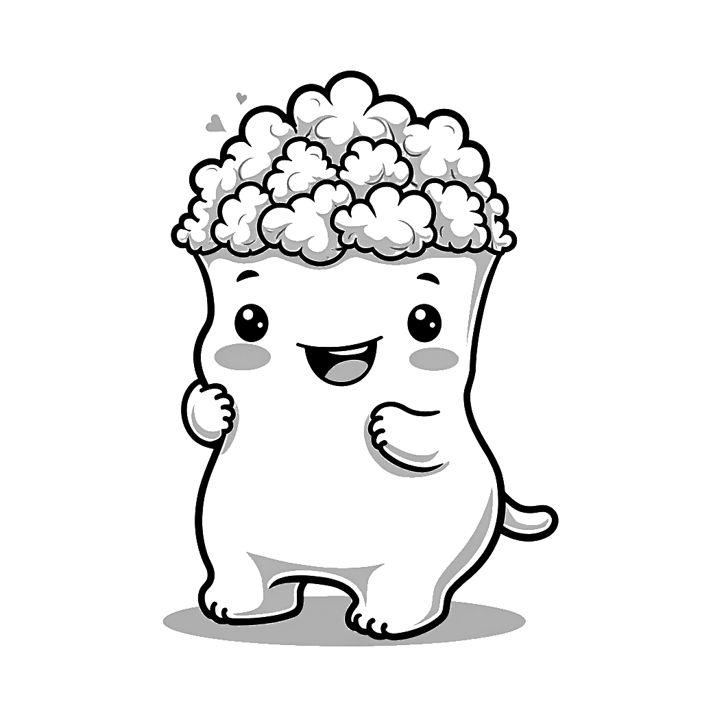 Popcorn Coloring Page