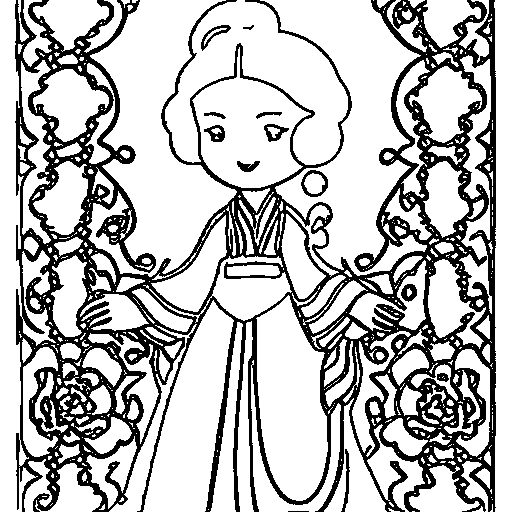 Chinese Princess Coloring Page