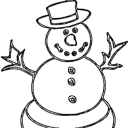 A snowman in winter Coloring Page