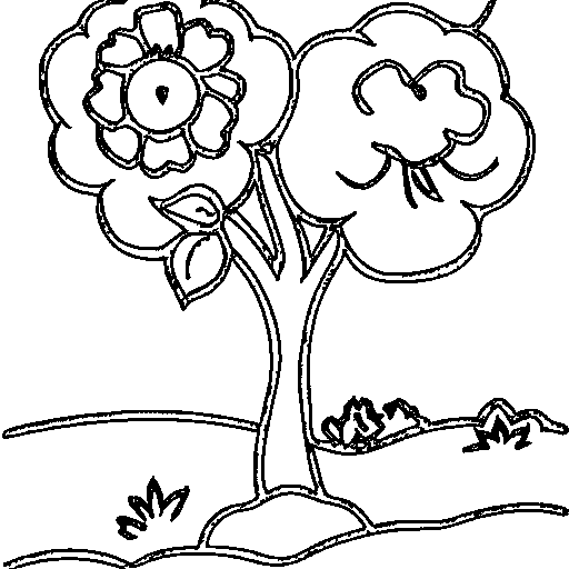 An apple tree with fruit Coloring Page