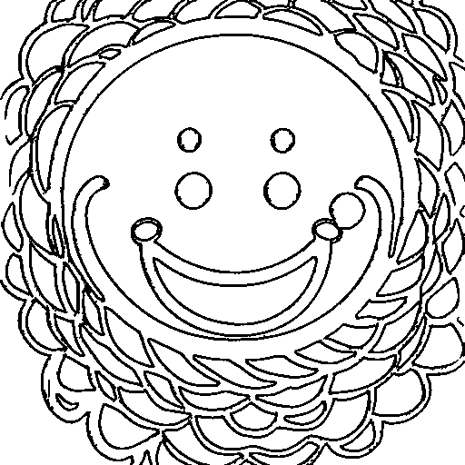 A smiling circle character Coloring Page