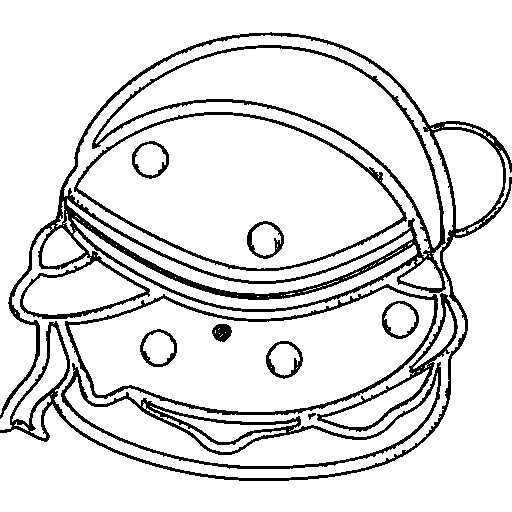 A smiling hamburger Coloring Page