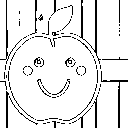 A smiling apple Coloring Page