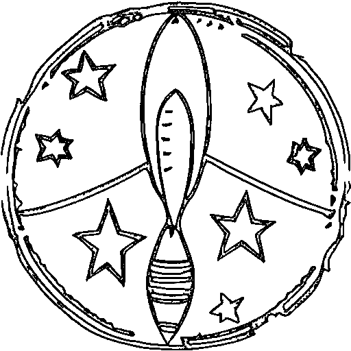 A rocket with an astronaut window Coloring Page