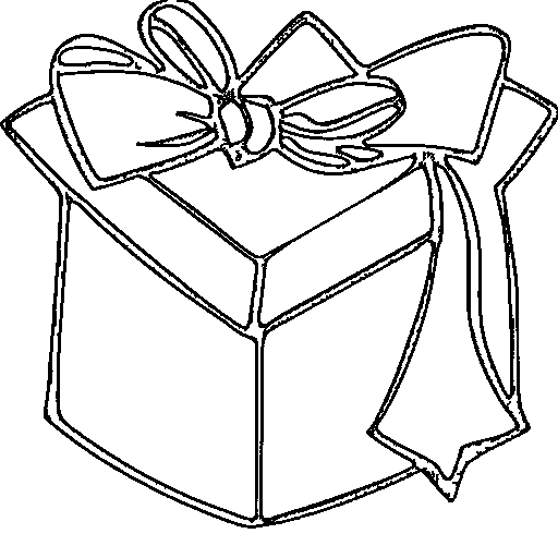 A gift box with a bow Coloring Page