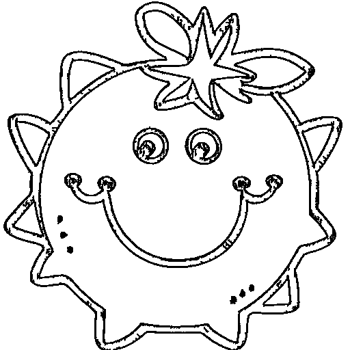 A beach sun in summer Coloring Page