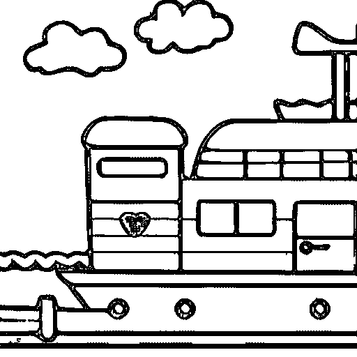 A steamboat Coloring Page
