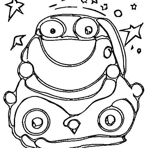 A three-eyed alien Coloring Page