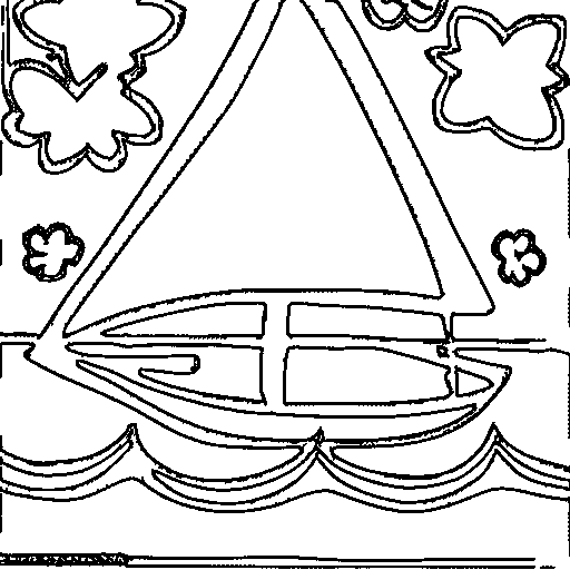 Little sailboat with a smile Coloring Page