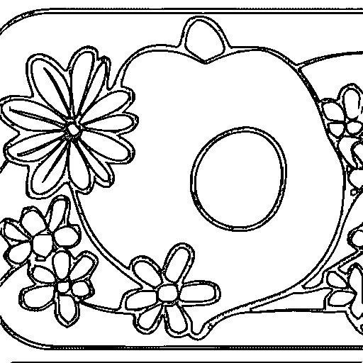 A simple flower with numbered areas Coloring Page