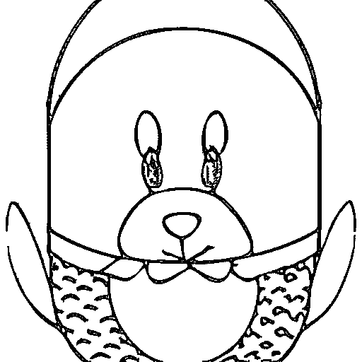 An easter bunny holding an egg Coloring Page