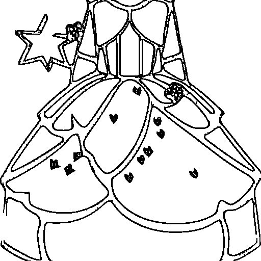 Little princess in a puffy gown with a crown Coloring Page