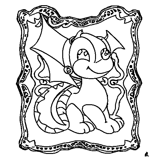Baby Dragon Coloring Page
