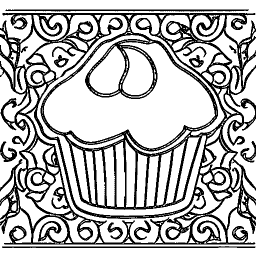 Cupcake Coloring Page