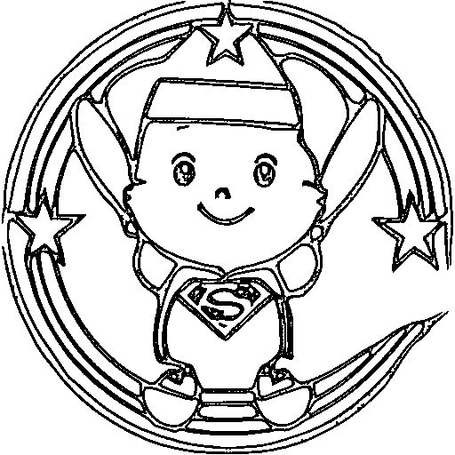 A superhero girl with a star emblem Coloring Page