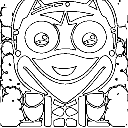 A superhero kid with a mask Coloring Page