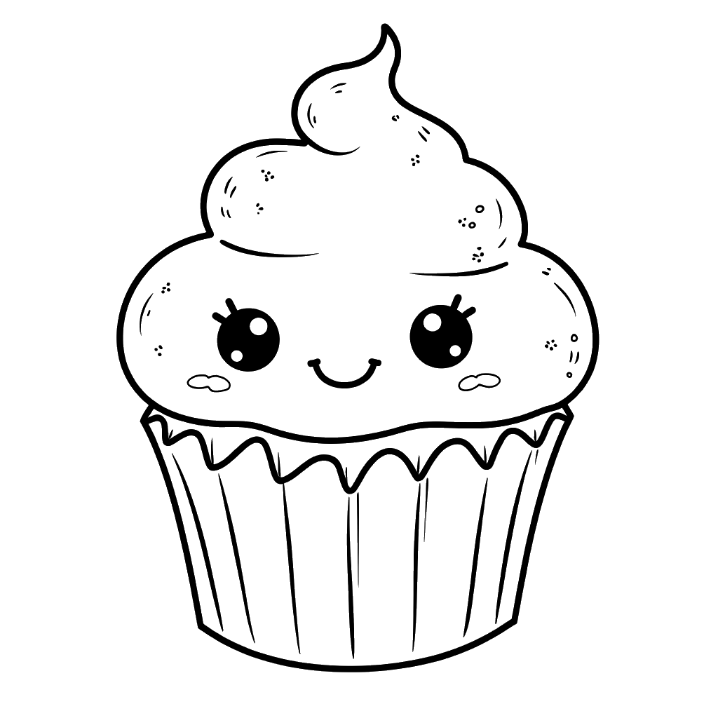 Cupcake Coloring Page