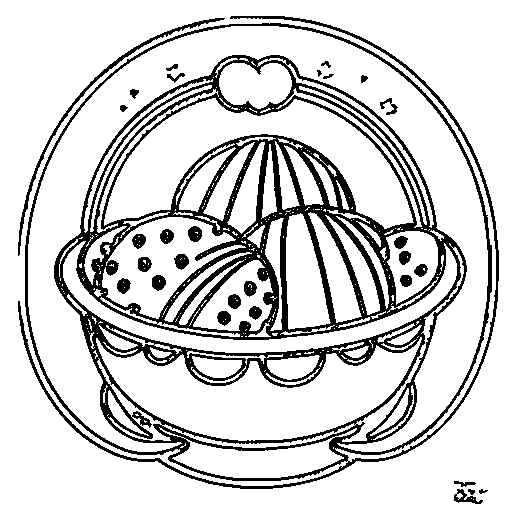 A basket of easter eggs Coloring Page