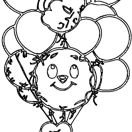 A bunch of balloons Coloring Page