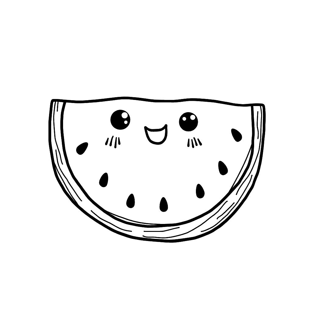 Watermelon Coloring Page