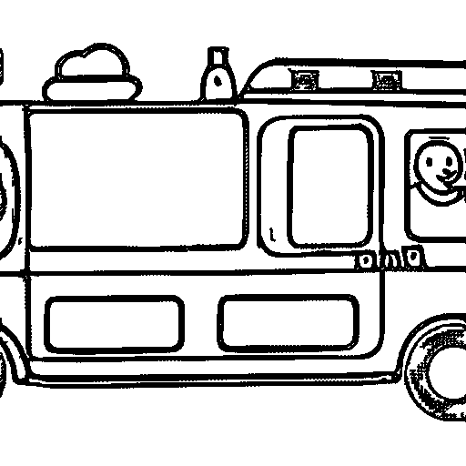 A fire truck with a ladder Coloring Page