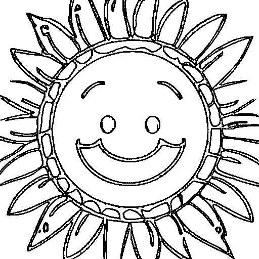 A smiling sun Coloring Page