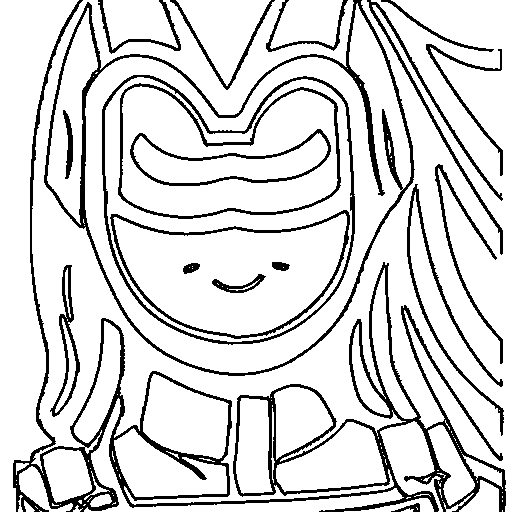 A superhero kid with a mask Coloring Page