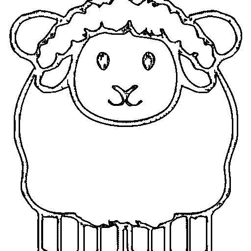 A fluffy sheep Coloring Page