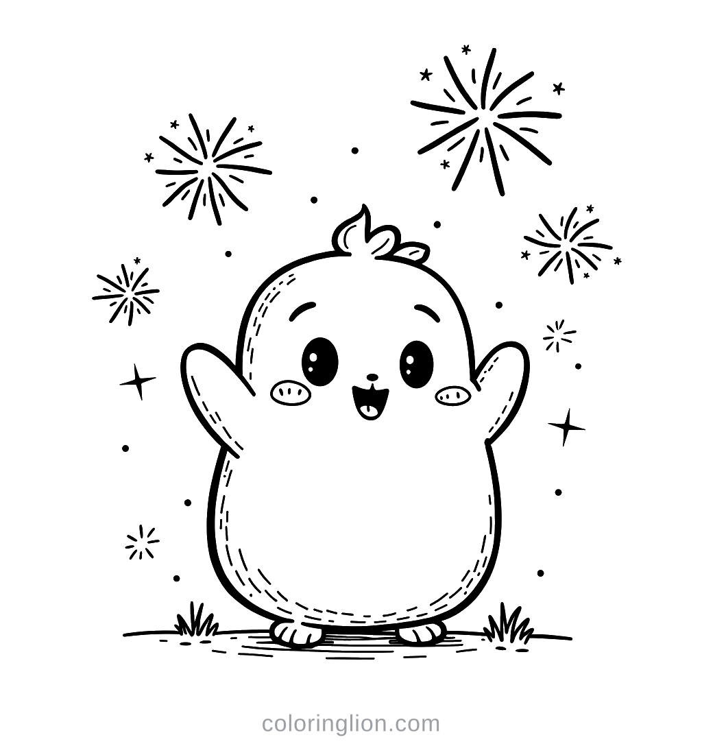 Fireworks Coloring Page
