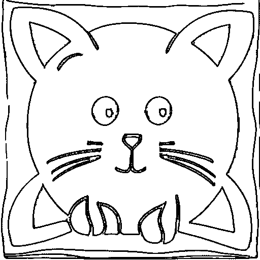 Cat by Number Coloring Page