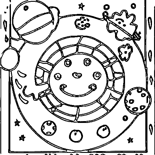 A row of planets Coloring Page