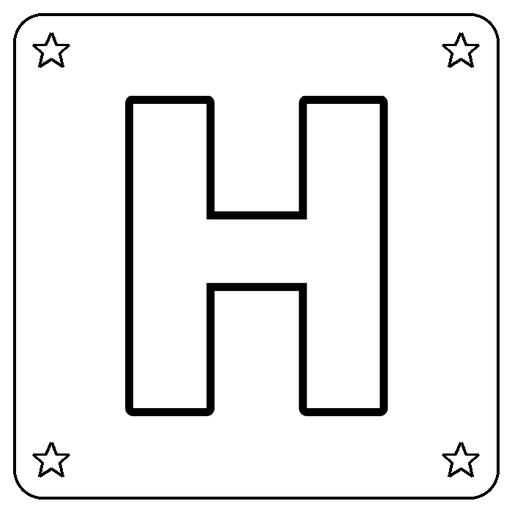 Letter H Coloring Page