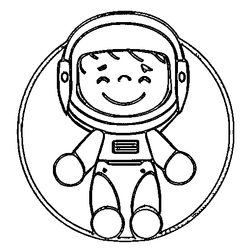 Astronaut floating Coloring Page