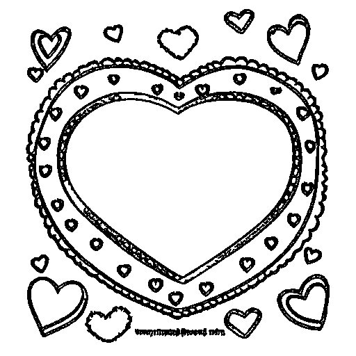 A love letter envelope with a heart Coloring Page