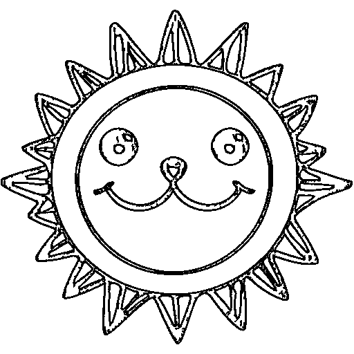 A smiling sun Coloring Page