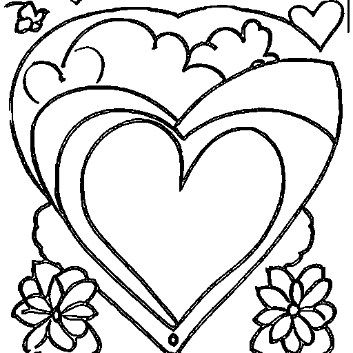 A love letter envelope with a heart Coloring Page