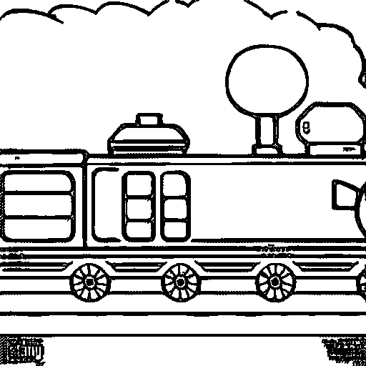 A train with carriages Coloring Page